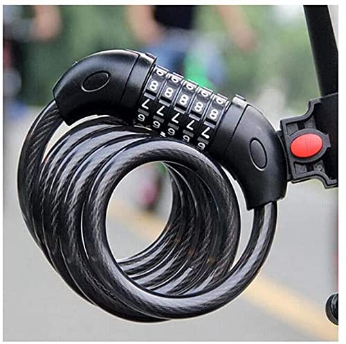 Lucchetto a Combinazione per Bicicletta, Lucchetto a Filo, Lucchetto Anti-Taglio e Anti-furto, Lucchetto a Combinazione a Cinque cifre per Bicicletta, con Staffa