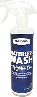 Nanotech Surface Solutions Waterless Car Wash & Hybrid Coat - Rinse less Car Wash Polish Ceramic Spray - Leaves Glossy Slick Finish - Paint Sealant Detail Protection (16 Oz.)