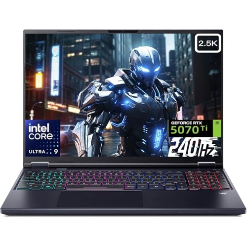 Image of Acer Predator Helios Neo 16 AI Gaming Laptop, 16 inch 240Hz IPS 2.5K Display, RTX 5070 Ti 12GB GDDR7, Intel Ultra 9 275HX 24-Core CPU, 64GB DDR5 RAM, 4TB SSD, Backlit KB, Thunderbolt 4, Win 11