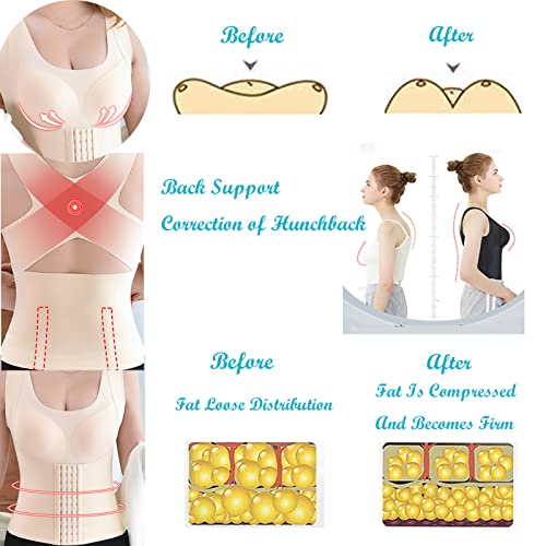 Aiminuo Waist Trainer Bra 3-In-1,Tummy Control Shapewear,Corset Waist Trainer,Adjustable Snatch Bra,Buttoned Bra Shapewear(Beige Xxl) #TOP5