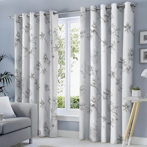 Rideau occultant fleurs plantes oeillets polyester 117x137 - 4