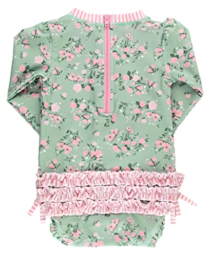 RuffleButts Long Sleeve One Piece Rash Guard | Cottage Tea Time