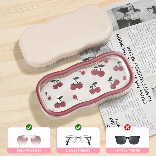 Image of MoKo Glasses Case Hard Shell, Cute Eyeglass Case for Reading Glasses, Clear Eyeglasses Case for Women Girls