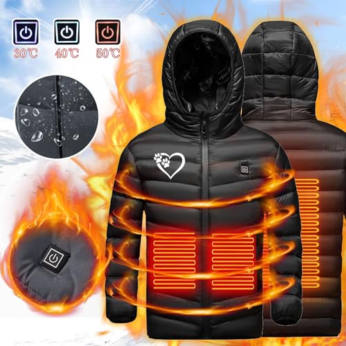 Kids Heated Jacket Boys Girls Hood Jackets USB Electric Heated Coat 3 Temperature Levels Body Warmer Windproof Jacket2