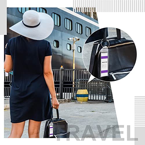 Clabby 36 Pack Clear Cruise Luggage Tag Holder Waterproof PVC ID Badge Reusable Bag Tags Luggage Etag Holders Zip Seal with Steel Loops Cruise in 2025 and 2026 Travel Accessories4