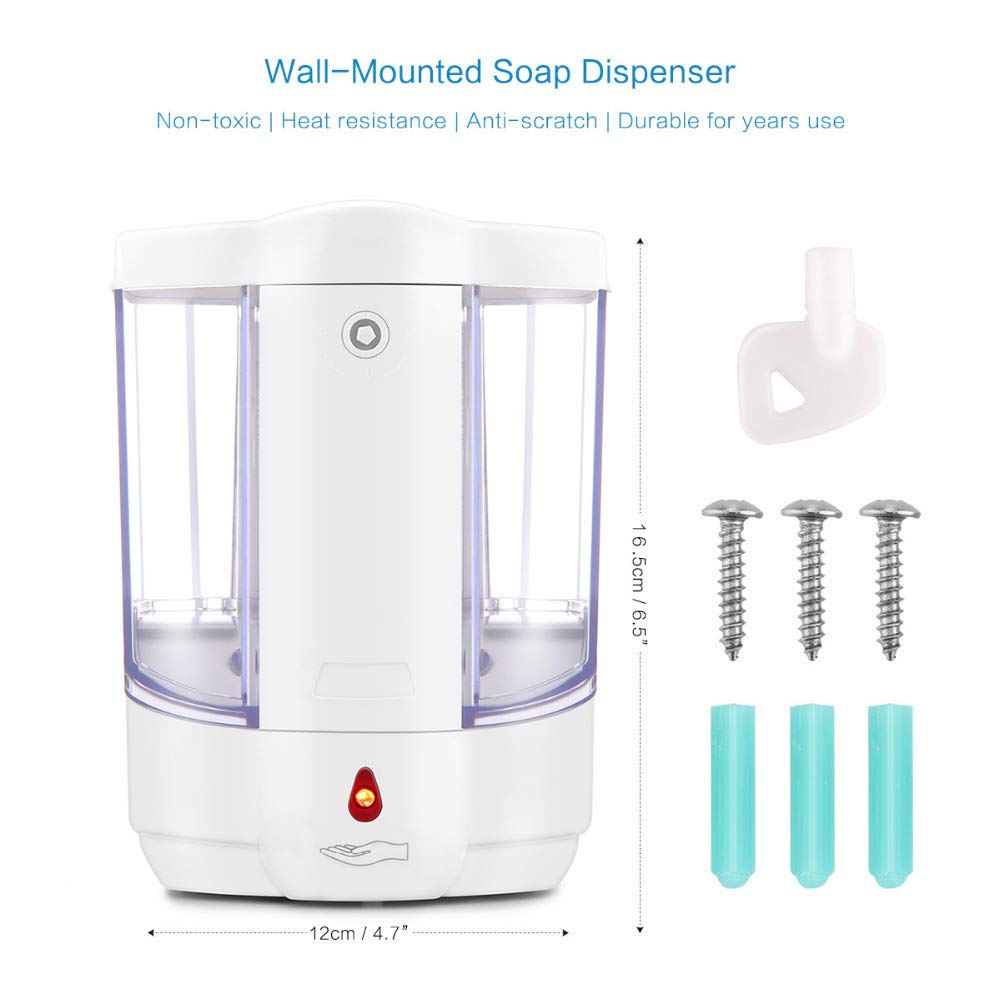 Distributeur de Savon Liquide activé par Le Mouvement IR Automatique 800 ML Mural Pompe de Lotion de Savon sans Contact Cuisine/hôtel hospitalier A