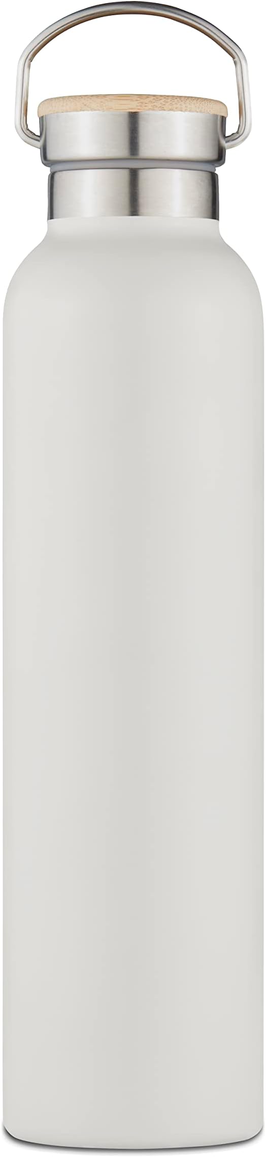 Tower NL865026STN Natural Life Insulated Stainless Steel Bottle with Bamboo Lid, Crafted from Sustainable Materials, 750ml Capacity, Stone