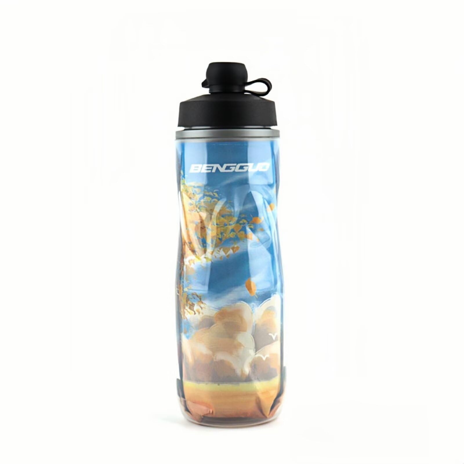 ROSSRORE Sports Water Bottle 610ml - BPA-Free,Leakproof Squeeze Design for Cycling,Football Cricket Rugby Tennis Aluminized Composite Thermal Insulation Film Technology with zero odors Rural