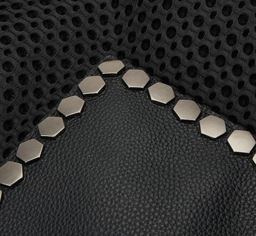 Mesh Bag for Women Punk Rivet Studded Purse Large Retro Shoulder Bags Hobo Tote Handbags Multi Pockets Summer 2025 6