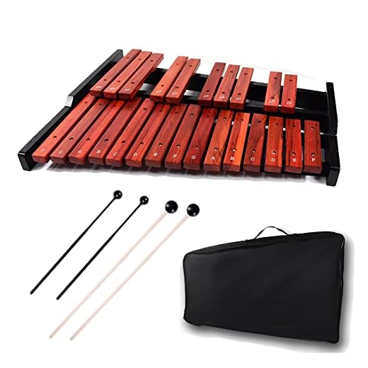 TNZMART 25 Note Wooden Glockenspiel Xylophone with Mallet Professional Percussion Instrument