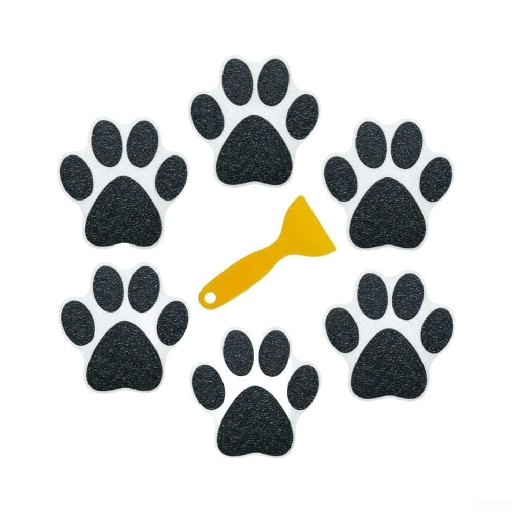 Pegatinas Antideslizantes para ducha Huella para perro 20 para uds Adhesivos Seguridad Bañeras Suelo Gris Negro 9,4 cm Protección Familiar(grey)