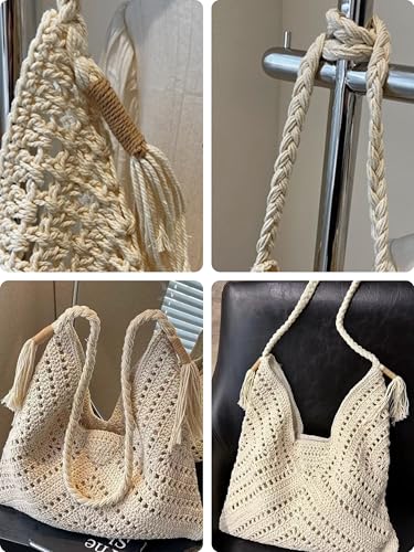 Crochet Beach Bags for Women Woven Purses Shoulder Bag Tote Handbag Summer Beach Purse4