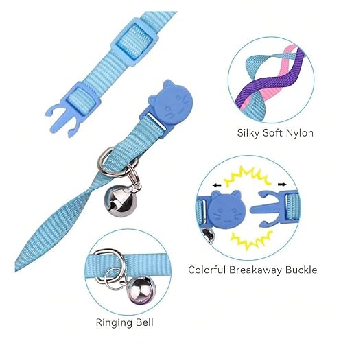 Vibrant Soft Nylon Kitten/Cat Collar with Bell and Safety Release Buckle (Red) - Image 3