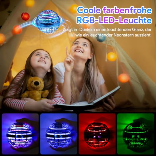 Image of Flying Orb Ball Toys 2025, Soaring Hover Boomerang Spinner Hand Controlled Mini Drone Cosmic Globe Spinning Kids Adults Outdoor Fly Toy Birthday Gift Cool for Boys Girls 6 7 8 9 10 11 12 Year(Blue)