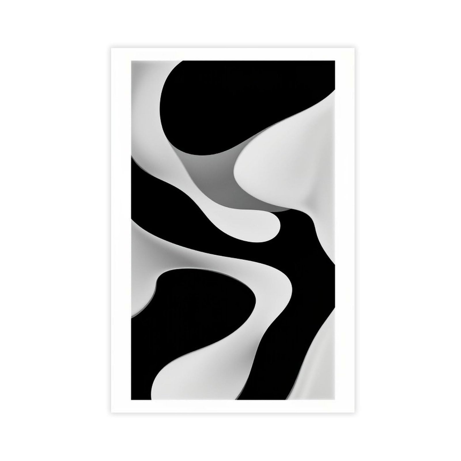 Zguols Black & Grey Abstract And Minimalist Poster Canvas Poster Bedroom Decor Sports Landscape Office Room Decor Gift Unframed Print 24" L X 36" W
