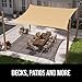 GORILLA GRIP Heavy Duty Sun Shade, UV Protection Fade Tear and Rust Resistant Rectangle Sunshade Canopy, Curved Edges Blocks Sunlight, Breathable Sail, Outdoor Patio, Lawn Garden, 8x10 FT Sand