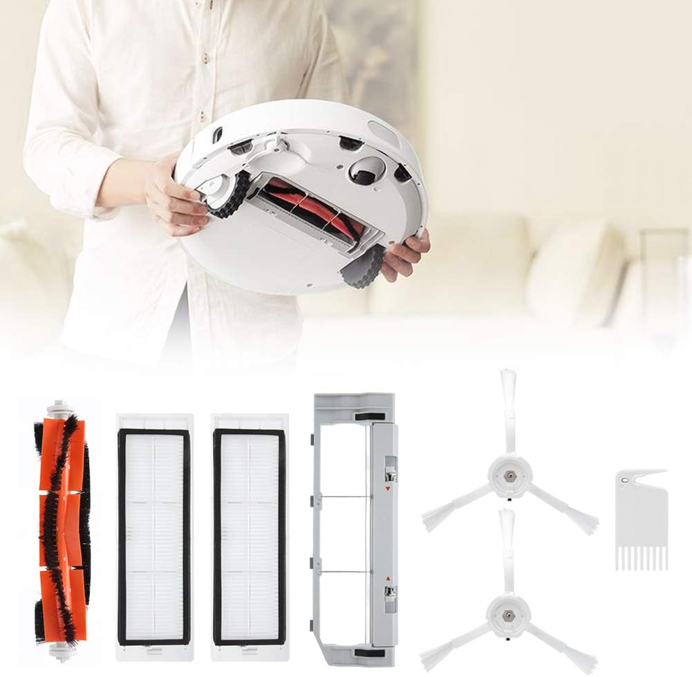 HEEPDD MIJIA 7-Piece Robotic Vacuum Replacement Parts Set, Main Brush, Side Brush, Filter, Brush Cover, Cleaning Comb for Robot Vacuum