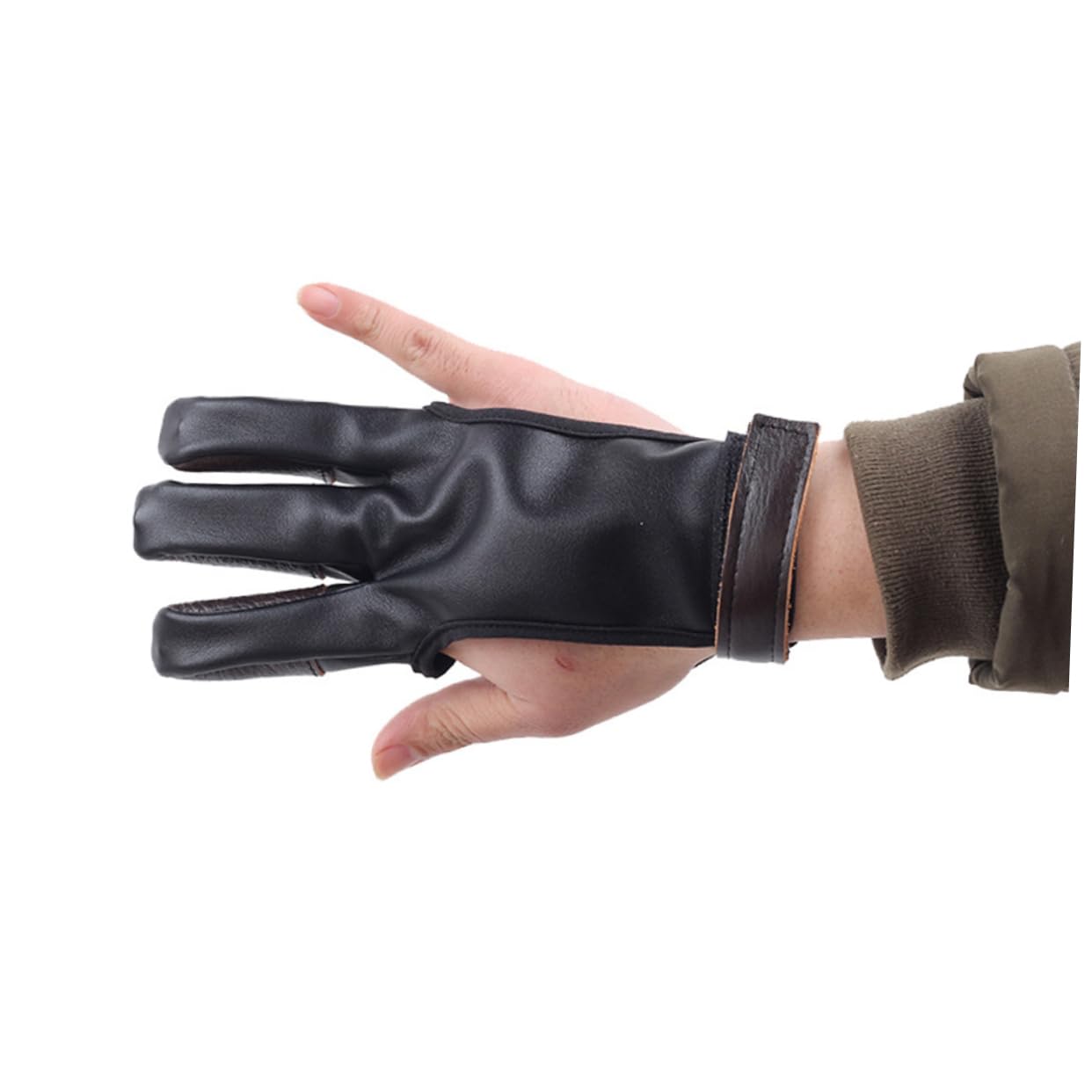 Yardwe 3 Pcs Three Finger Glove Arrow Accessory Protective Cover Sports Protective Glove Made of Pu