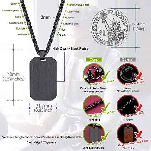 FaithHeart schwarz dog tag mit Gravur personalisierter Dog Tag Anhänger