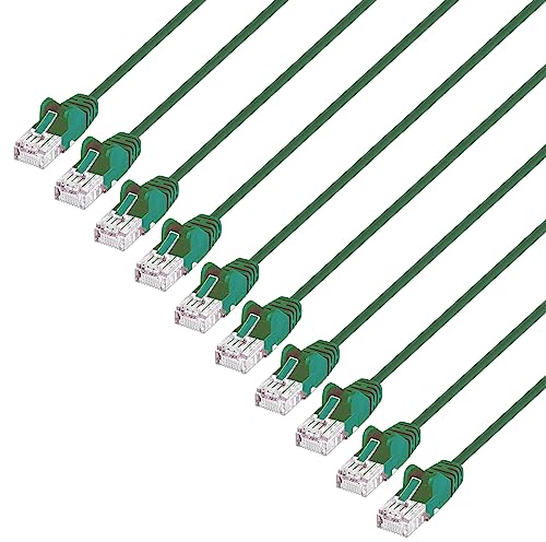 Cable de Red Ethernet Slim Cat6 1ft, 10 unidades, Verde miniatura 1