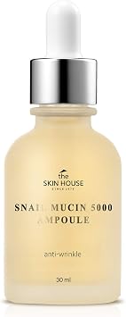 THE SKIN HOUSE since 1979 Snail Mucin 5000 Ampoule 1.01 Liquid Ounces / 30Ml - Anti-Wrinkle, Anti-Aging, Nourish, Moisturize, Skin Elasticity Essence, Firming, Rejuvenation Ampoule