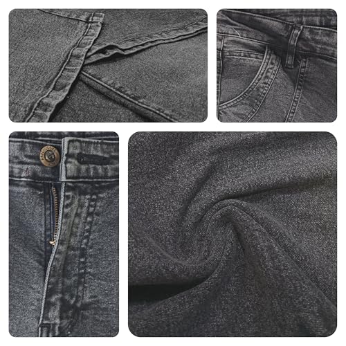 Image of GRECIILOOKS Cargo Jeans for Women - Wide Leg High Waist Baggy Denim Pants | Casual Fit Trousers with Utility Pocket Design