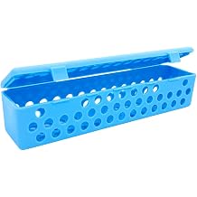 Sterilization Case Dental Instrument Sterilizing Tray Container Sterilization Plastic Cassette for Dental Lab Storage Dental Autoclave Cassettes Box Light Blue