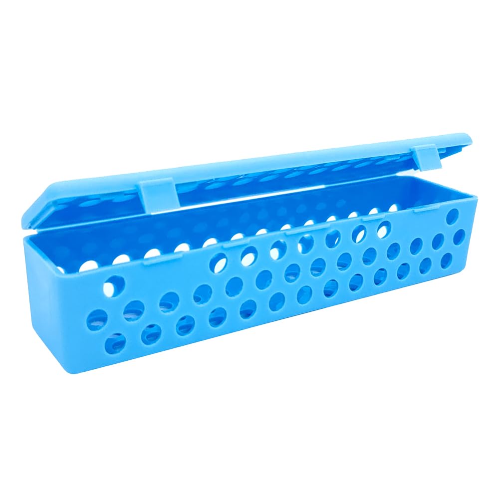 Sterilization Case Dental Instrument Sterilizing Tray Container Sterilization Plastic Cassette for Dental Lab Storage Dental Autoclave Cassettes Box (Royal Blue)