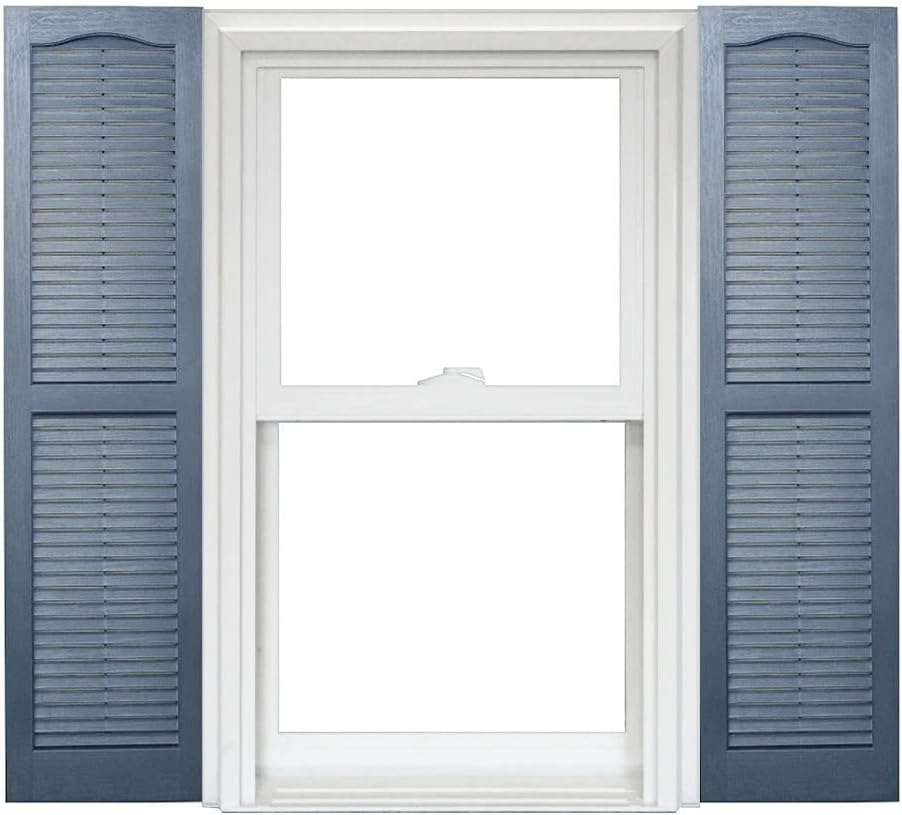 Miniatura 9 de Polaris - Persianas de vinilo Homeside con listones abiertos, 1 par, 14-1/2 pulgadas x 39 pulgadas, color gris 410