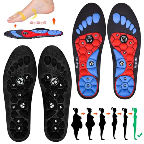Magnetic Insoles, 2 Pair Acupressure Magnetic Insoles, Insole for Weight Loss, Therapy Insoles, Orthopedic Insoles Plantar Foot Health Care(41-43)