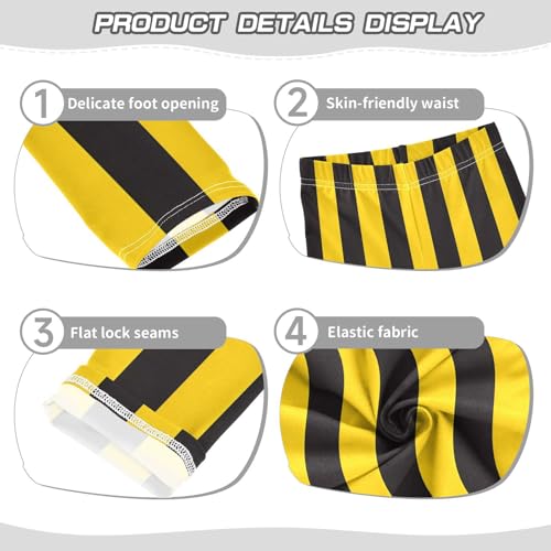 Toddler Girls Leggings Printed Yoga Pants Leggings Yellowand Black Stripe for Kids3