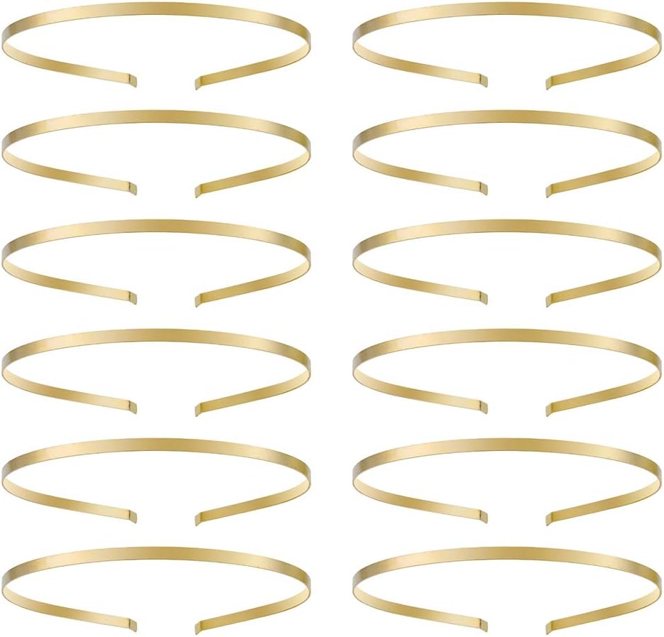 Hair Headbands for Women,No Slip Solid Metal Headband for Girl Ladies Hair Accessories Jewelry Gold Pack of 12