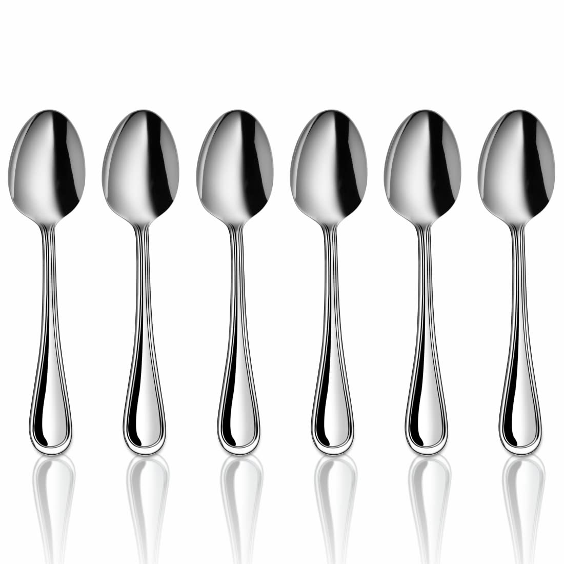 Shri & Sam Stainless Steel Gourmet Dessert Spoon, 6 Pieces