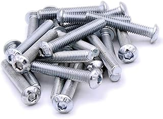 M6 (6mm x 45mm) Hex Socket Button Machine Screw (Bolt) - Stainless Steel (A2) (Pack of 20)