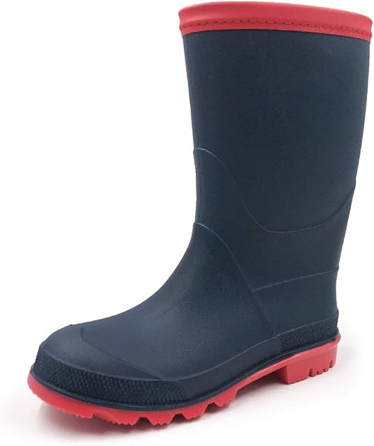 AMOJI Kids Rain Boots Wellies Easy-on Waterproof YX16
