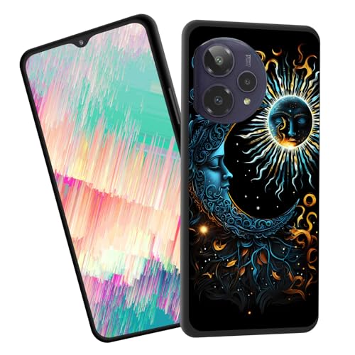 EFGWSDER for Cricket Icon Plus 2026 Case,Slim Shockproof TPU Soft Rubber Silicone Cover Phone Case for Cricket Icon Plus 2026,Sun and Moon