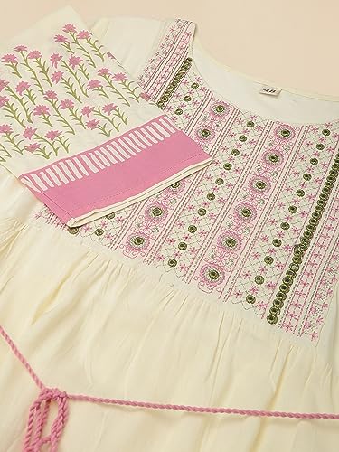 Image of MIRCHI FASHION Women Cotton Regular Plus Size Embroidered Printed Anarkali Kurti