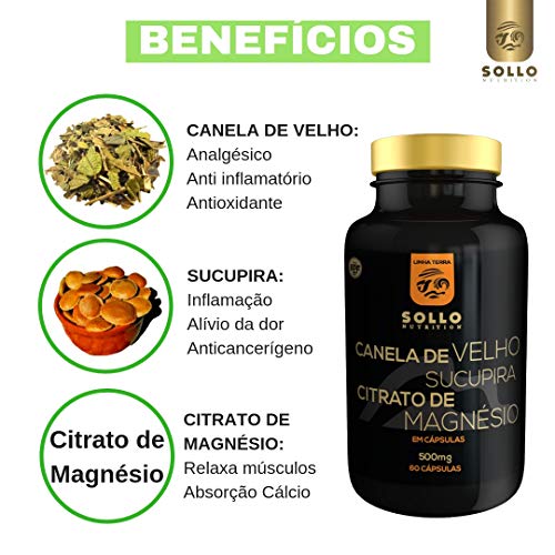 Canela de Velho, Sucupira e Citrato de Magnésio - 60 Cápsulas