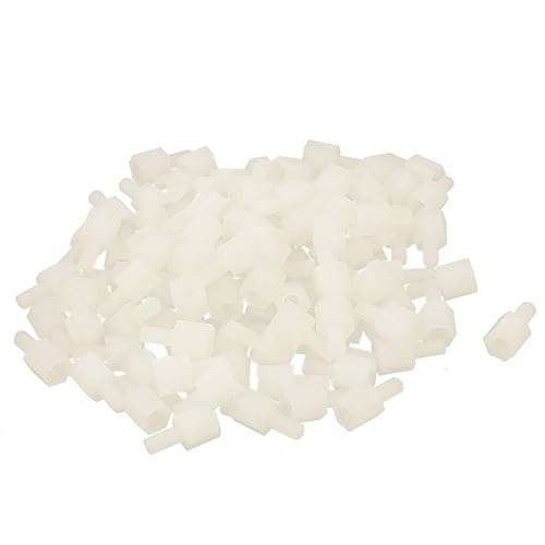 IIVVERR 100pcs M3 6+0.236 in Macho Hembra Rosca Nylon Hex Standoff Separador Tornillo Blanco para PCB (100 unidades M3 6 + 0.236 in Rosca Hembra