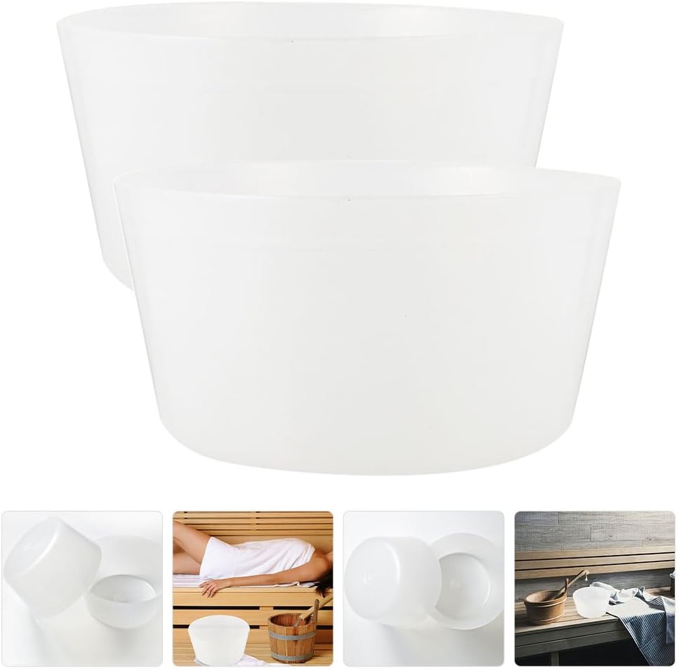 Toddmomy Sauna Bucket Plastic Liner 9.06X9.06X4.72 Inch Multi-Functional Sauna Barrel Insert for Home Spa Pool Accessories Durable Reusable