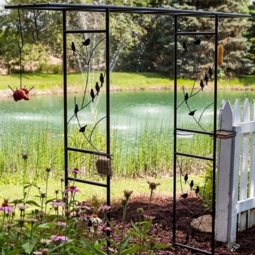Garden Mile 2 m extra großer Metall-Gartenbogen – Vogelfutterspender und Rankgitter für Kletterpflanzen – robuster Metallbogen für Gartendekorationen, Outdoor-Pergola und Lauben Garden Mile 2 m extra großer Metall-Gartenbogen – Vogelfutterspender und Rankgitter für Kletterpflanzen – robuster Metallbogen für Gartendekorationen, Outdoor-Pergola und Lauben