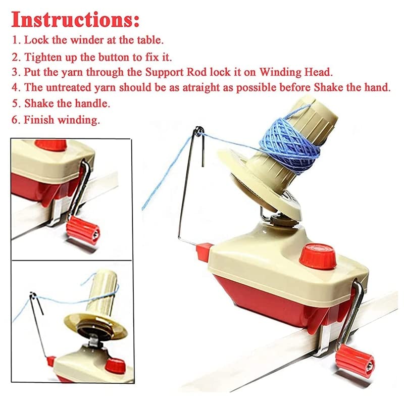 Promotion! Yarn Ball Winder, Manual Yarn Winder, Winder For Crochet, Easy To Install And Use Winder With Knitting Kit - (Color: as shown)