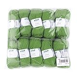 maigrün Gründl Lisa Premium Wolle, Polyacryl, maigrün, 133 m, Nadelstärke 3,5- 4,5, 10er Pack