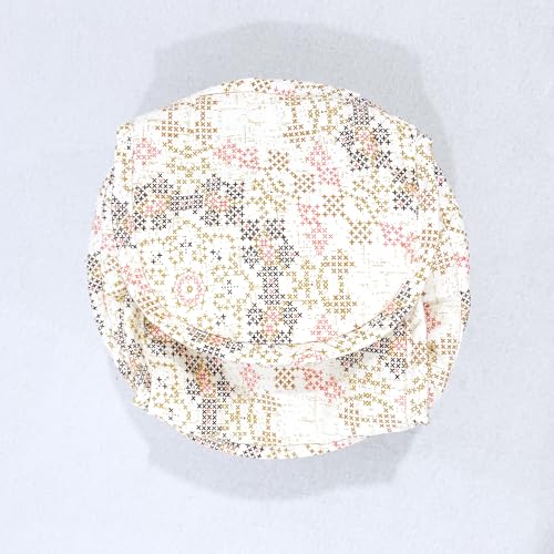 Image of Swayam 100% Cotton Cloth Roti Casserole | Hot Chapati Box | Washable Bread Basket | 22 cm Round Roti Basket | Geometric Design - Beige