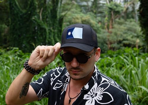 Image of International Tie State Hat for Men and Women, Adjustable Snapback Trucker Baseball Cap with Embroidered Patch