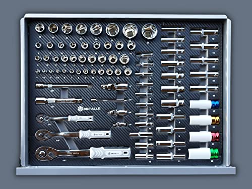 Merverd Metello Garage 4XL Werkzeugwagen Werkstattwagen gefüllt mit 10/10 alle kugelgelagert abschließbar gefüllt mit Profiwerkzeug – Bild 7