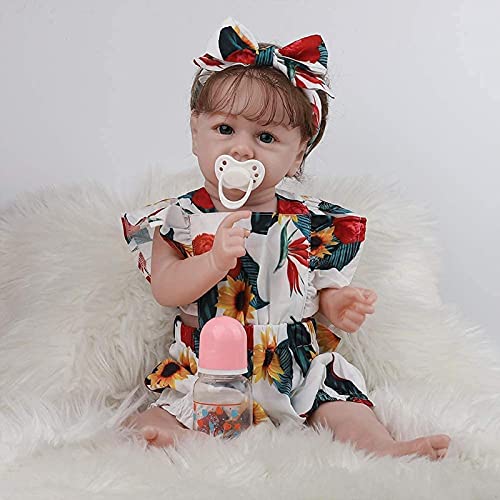 MWKL Vollsilikon-Körper-Wiedergeburts-Puppe Nettes wiedergeborenes Baby 58cm Wiedergeborene Puppen-Simulationspuppe 22… – Bild 5