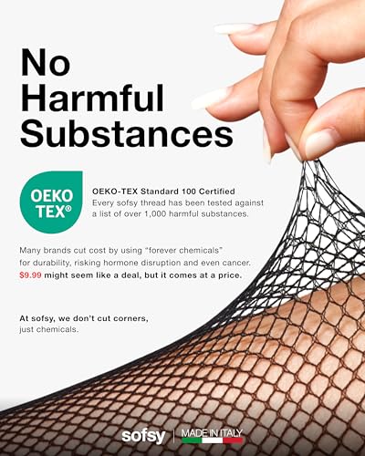 Image of sofsy Italian-Made Soft Fishnet Stockings for Women