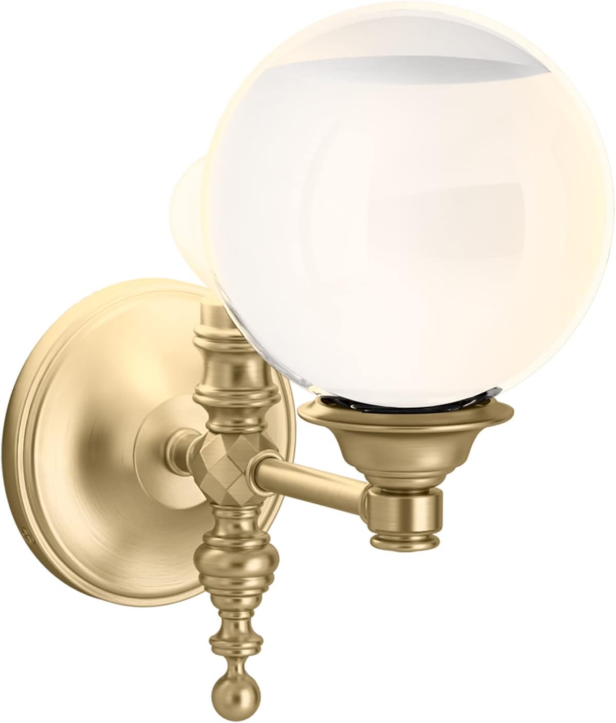 KOHLER Lighting 22546-SC01-CPL Damask 11" Tall 1 Light Water Globe Wall Sconce Polished Nickel