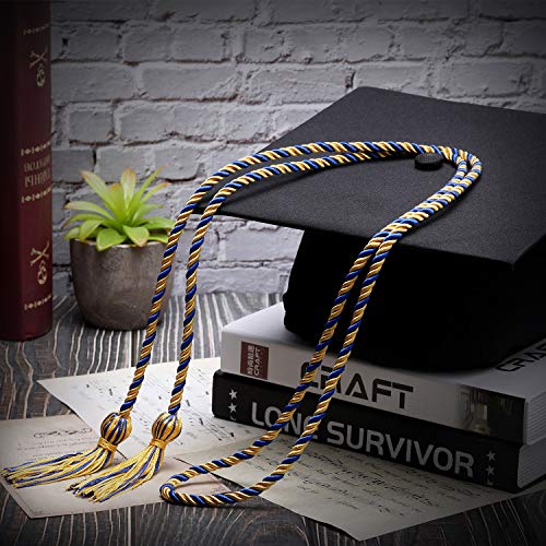 Tecunite Graduation Cords Honor Tassels Cord Polyester Yarn Honor Cord For Bachelor Gown For Graduation Students (Gold With Dark Blue) #TOP4